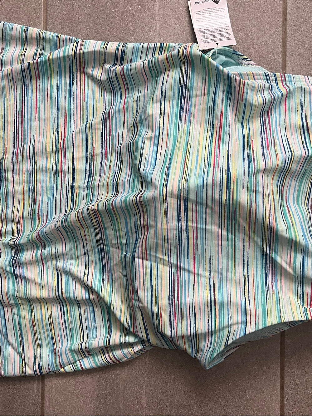 Lands' End Mint Multicolor Striped Women’s Swim Tank Top - Picture 6 of 7